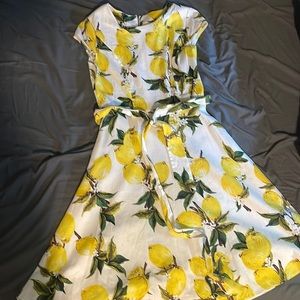 Womans vintage lemon dress medium